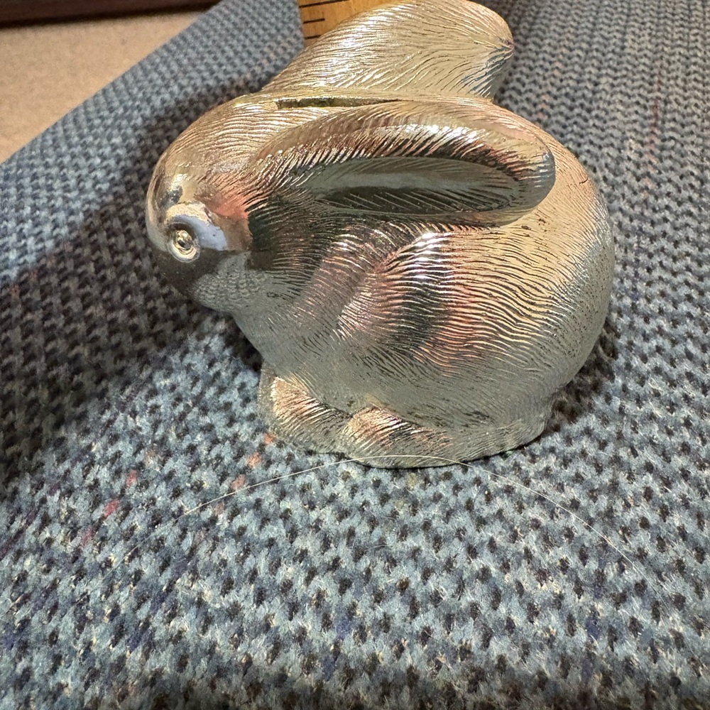 Godinger Silver Bunny Rabbit Coin Bank Made In Japan - Picture 9 of 9